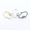 Three-color Hamsa hand screw clasp pendants in gold silver and black with zircon stones - Hamsa Hand (Gunmetal Black)