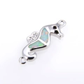 Connecteur hippocampe en argent avec opale et zircon pour bracelets artisanaux - Argent Blanc Hippocampe