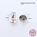 S925 sterling silver earring backs butterfly nuts 6mm diameter for DIY jewelry making - Round Disc Earring Backs / Large