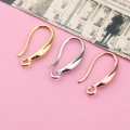 Set of gold, silver, and rose gold DIY earring hooks in sleek teardrop metal design - Streamline U-shape Style / Gold