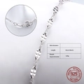 Macro view of S925 sterling silver chain featuring 45cm length and lobster clasp detail - 925 Silver / Four-Leaf Clover