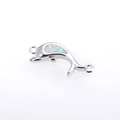 Connecteur dauphin en argent avec incrustation d'opale pour bijoux DIY et bracelets - Argent Blanc Dauphin
