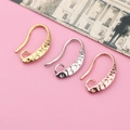 Three-color hypoallergenic U-shaped DIY earring hooks with elegant hammered texture - Engraved Hammered Style / Gold