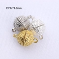 Chiusure magnetiche a sfera in lega per creazione di gioielli fai-da-te oro e argento - Argento / 19*12*1.5mm