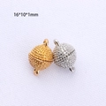 Chiusure magnetiche testurizzate in oro e argento per la creazione di gioielli DIY - Argento / 16*10*1mm