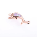 Connecteur dauphin en or rose avec incrustation d'opale pour la création de bijoux - Or Rose Rose Dauphin