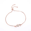 Adjustable rose gold seahorse bracelet featuring vibrant opal inlay and zircon accents - Rose Gold Tone White Double Seahorse Opal