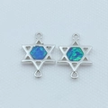 Charm connecteur hexagramme en opale argentée pour la création de bijoux DIY - Ensemble Connecteur Hexagramme