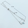 Bracelet ajustable cygne avec opale bleue et zircons cubiques plaqué argent brillant - Bracelet Réglable Cygne Opale