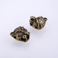 Perle a testa di tigre retrò in lega di zinco per gioielli fai da te e bracciali - Bronzo ciano