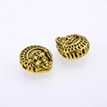 Antique bronze zinc alloy Indian chief head charm beads for DIY jewelry making and crafts - Antique Gold
