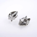 Retro wolf head beads in antique silver finish for DIY jewelry bracelet making - Antique Silver
