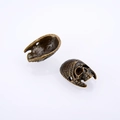 Vintage bronze Indian chief skull beads for DIY jewelry making from multiple angles - Cyan Bronze