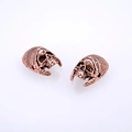 Macro detail van antieke bronzen schedelhangers met Indiaanse gevederde hoofdtooi - Antiek Roségoud