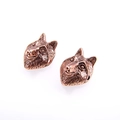 Antique bronze wolf head spacer beads for DIY jewelry making and bracelet charms - Antique Rose Gold