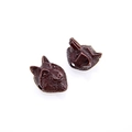 Vintage bronze wolf head charm bead for DIY jewelry making and paracord crafts - Antique Red Copper