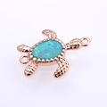 Dettaglio connettore a tartaruga in oro rosa con opale per collane e braccialetti DIY - Placcato Oro Rosa Opale Blu-Verde
