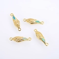 Flügel-Schmuckverbinder aus Gold mit Opal und Zirkonia für DIY-Halsketten und Armbänder - Gold Gemischt
