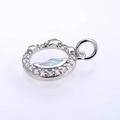 Colgante de luna con opale y estrellas de circonita para collares y pulseras DIY - Plata Blanco