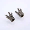 3D-Kronenperlen in Gunmetal mit klaren Micro-Pave-Kristallen für DIY-Schmuck - Gunmetal-Schwarz