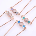 Roségold-Armband mit Zirkonia-Mikropavé und farbenfrohen Bonbon-Opalsteinen - Roségold Mischfarbe Opal