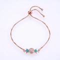 Roségoldenes verstellbares Bonbon-Armband mit Zirkonia und farbenfrohen Opalen - Roségold Grün Opal
