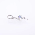 Elegant flamingo pendant with shimmering opal stone inlay in polished silver finish - Platinum Pink Opal Pendant