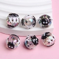 Iris iridescent acrylic beads with hand-painted soot sprite eye designs for DIY jewelry - Transparent Bead with Coal Sprite Pattern