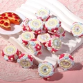 Colorful resin cake beads with floral accents for DIY jewelry and phone chain making - Price per Piece / White Bead + Yellow Cream + Multicolor Border + Pink Flower + Blue Heart