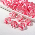 Rosafarbene Acryl-Fassperlen mit Blumenrelief für DIY-Handyketten und Schmuckdesign - Transparente Perle + Rosenherz + Rosa Blume