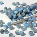 Detailed view of spiral texture ice blue acrylic beads with glitter for DIY jewelry making - Price per Piece / Blue + Grey
