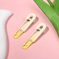 Set of 2 gradient cream yellow metal hair clips with smooth painted finish - Yellow