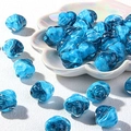 Perle di vetro blu a cuore con glitter per gioielli fai da te e catenine per telefoni - Fiore di Prugno Blu Mare