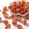 Dettaglio di perline di vetro arancioni con foglia d'oro per gioielli fai-da-te - Rosso Arancio con Oro Fiore di Prugno