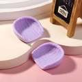 Set van twee paarse miniatuur mandjes van hars voor poppenhuizen en micro-landschappen - Violet