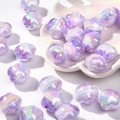 Iridiserende paarse stervormige kralen met aurora-coating voor doe-het-zelf sieraden - Paars Wit Verloop Vijfbladige Bloem