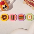 Miniature resin food set featuring chocolate donut sandwich burger and toast for DIY crafts - Mixed
