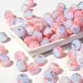 DIY acrylic beads with blue and pink oil painting swirl pattern in a white bowl - Price per Piece / Pale Blue