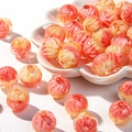 Artistic oil painting style acrylic round beads in pink and gold for DIY phone chains - Price per Piece / Yellow and Red Gradient
