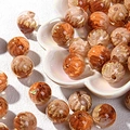 Polished amber-textured resin beads for DIY mobile chains with glossy oil painting finish - Price per Piece / Milk Tea and Orange Coffee