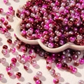 Perles dégradées ABS de 6mm pour bijoux DIY et accessoires de téléphone - 50g par paquet (env. 550 pcs) / Bordeaux Et Rose