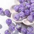 Handmade transparent purple acrylic round beads with silver glitter and internal texture - Price per Piece / Purple Gray