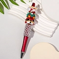Creative red beaded DIY pen with white pearls, diamond accents and cake topper - Red