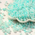 Perles ABS de 6mm bleu dégradé avec trou de 2mm pour création de bijoux artisanaux - 50g par paquet (env. 550 pcs) / Aigue-marine