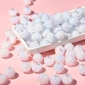 Round acrylic beads with white spiral pattern for DIY phone chains and jewelry making - Price per Piece / Blue & White