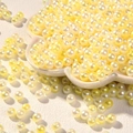 Perles synthétiques jaune crème de 6mm avec trou pour bijoux DIY et breloques - 50g par paquet (env. 550 pcs) / Jaune