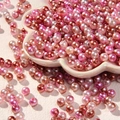 Mélange de perles ABS 6mm or rose et rose pour bracelets DIY et création de bijoux - 50g par paquet (env. 550 pcs) / Bordeaux Clair + Rouge Rosé