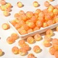 Handmade warm peach acrylic beads with artistic oil painting ripple texture for DIY crafts - Price per Piece / Orange-Yellow
