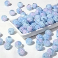 Blue and purple acrylic beads with spiral grooves and glitter for DIY phone chains - Price per Piece / Blue Purple