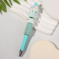 Light blue DIY beaded pen with pearls and pastel resin cupcake charms - Tiffany Blue
